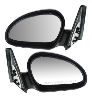 Manual Adjust, Manual Folding Mirror Pair/Set for Ford Escort ZX2 Models 1998-2003, Right (Passenger) and Left (Driver), Non-Heated, Textured, Replacement