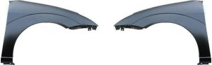 Front Fender Pair/Set for Ford Focus 2000-2004, Right (Passenger) and Left (Driver), Primed (Ready to Paint), w/o Signal Light Hole, Replacement