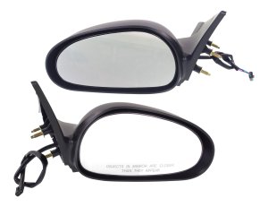 Power Mirror Pair/Set for 1999-2004 Ford Mustang, Right (Passenger) and Left (Driver), Non-Folding, Non-Heated, Textured, Excludes 2003-2004 Cobra Model, Replacement