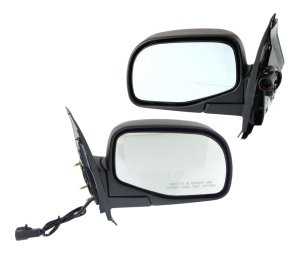 Mirror Pair/Set for Ford Explorer 1995-2001, Explorer Sport 2001-2003, Right (Passenger) and Left (Driver), Power Adjustment, Manual Folding, Non-Heated, Textured, with Puddle Light, Replacement