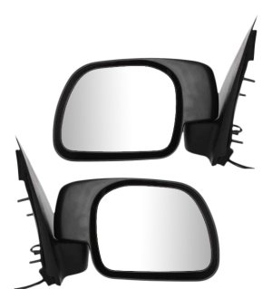 Mirror Pair/Set for Ford F-Series Super Duty 1999-2007, Right (Passenger) and Left (Driver), Non-Towing, Power, Manual Folding, Non-Heated, Textured Replacement - Fits F-250, F-350, F-450, F-550.