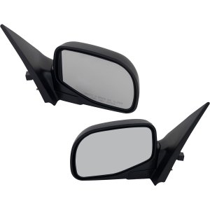 Power Mirror Pair/Set for 2002-2005 Ford Explorer, Right (Passenger) and Left (Driver), Manual Folding, Non-Heated, Textured, with Puddle Light, Replacement
