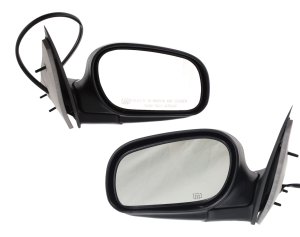 Mirror Pair/Set for 2002-2008 Ford Crown Victoria/2003-2008 Mercury Grand Marquis, Right (Passenger) & Left (Driver), Power Operated, Manual Folding, Heated, Paintable Replacement