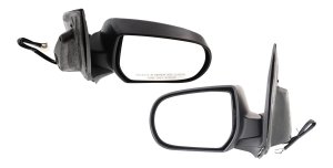 Power Heated Mirror Pair/Set for Ford Escape 2003-2007, Mercury Mariner 2005-2007, Manual Folding, Textured, 2nd Design, Right (Passenger) and Left (Driver), Replacement