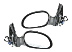 Power Mirror Pair/Set for Ford Sable (2002-2005) and Taurus (2002-2006), Right (Passenger) and Left (Driver), Non-Folding, Heated, Paintable/Textured, with 2 Caps, Puddle Light, Replacement