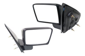 Mirror Pair/Set for Ford F-150 2004-2008, Non-Towing, Manual Adjust & Folding, Non-Heated, Textured, Paddle Style, Excludes Auto Dimming, Blind Spot Detection, Memory, & Signal Light, New Body Style Replacement