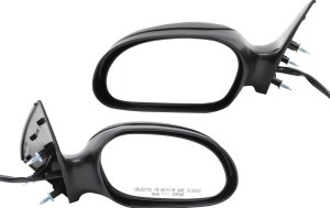 Power Mirror Pair/Set for 2002-2007 Ford Taurus Sedan/Wagon, Right (Passenger) and Left (Driver), Non-Folding, Non-Heated, Paintable/Textured, with 2 Caps and Puddle Light, Replacement