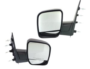 Mirror Pair/Set for 2003-2004 Econoline Van, Manual Adjust & Folding, Right (Passenger) & Left (Driver), Non-Towing, Non-Heated, Textured Black, Without Auto Dimming, Blind Spot Detection, Memory, and Signal Light Replacement