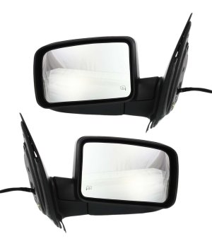 Power Mirror Pair/Set for 2003 Ford Expedition, Right (Passenger) and Left (Driver), Non-Towing, Manual Folding, Heated, Paintable, without Auto Dimming, Blind Spot Detection, Memory, Signal Light Replacement