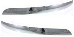Front Bumper Molding Pair/Set for Ford Windstar 1999-2003, Right (Passenger) and Left (Driver), Insert Molding, Plastic, Chrome, Replacement
