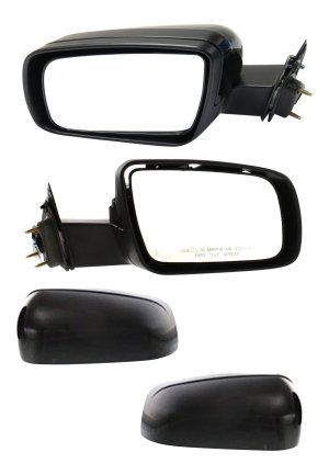 Pair/Set - Power Mirror for Ford Five Hundred/Montego 2005-2007, Left (Driver) and Right (Passenger), Manual Folding, Heated, Paintable, with Puddle Light, without Memory, 4-Door Sedan Replacement