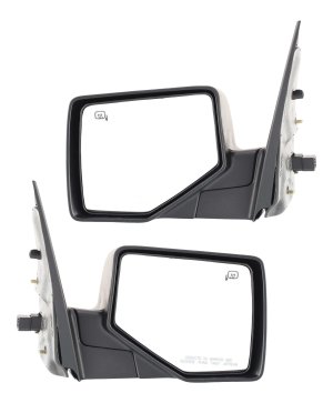 Power Mirror Pair/Set for 2006-2010 Ford Explorer, Manual Folding, Heated, Textured, with Puddle Light, Right (Passenger) and Left (Driver) Replacement