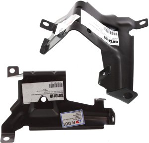 Front Bumper Bracket Pair/Set for 2007-2013 GMC Sierra Pickup, Right (Passenger) and Left (Driver) Outer, Durable Steel, New Body Style Replacement