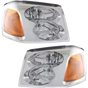 Headlight Assembly for GMC Envoy 2002-2009, Right (Passenger) and Left (Driver) Halogen Headlight Replacement Pair/Set