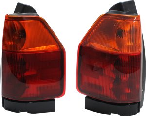 Tail Light Assembly Pair/Set for GMC Jimmy 2002-2005, Right (Passenger) and Left (Driver), with Connector and Bulb, Replacement