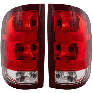Tail Light for GMC Sierra 2007-2014 Right (Passenger) and Left (Driver) Assembly, Fits SL/ SLE/ SLT/ WT Models, Excludes 2007 Classic - Replacement Pair/Set