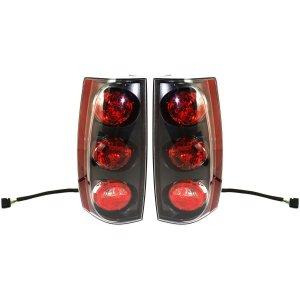 Pair/Set - Tail Light Assembly for 2007-2014 GMC Yukon Denali Model, Right (Passenger) and Left (Driver), Clear Lens, Replacement