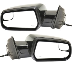 Power Heated Manual Folding Paintable Mirror Pair/Set for GMC Equinox/Terrain 2010-2017, Right (Passenger) and Left (Driver), without Auto Dimming or BSD, with Memory and Signal Light Replacement