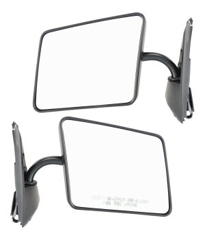 Pair/Set - Manual Adjust, Manual Folding Non-Heated Paintable Mirror for Chevrolet S10 Pickup 1982-1993 and S10 Blazer 1983-1994, Below Eyeline Type, Right (Passenger) and Left (Driver) Replacement