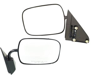 Manual Adjust Full Size Mirror Pair/Set for Chevy C/K P/U 1988-2000, Right (Passenger), Left (Driver), Manual Folding, Non-Heated, Paintable, w/o Auto Dimming, BSD, Memory, Below Eyeline Type, No Signal Light, Replacement