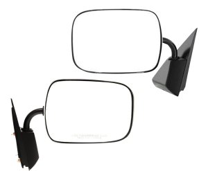 Mirror Pair/Set for 1988-2000 Cadillac C/K Full Size Pick Up, Right (Passenger) and Left (Driver), Manual Adjust and Fold, Non-Towing, Non-Heated, Chrome, without Auto Dimming, BSD, Memory, Signal Light, Below Eyeline Type, Steel Replacement
