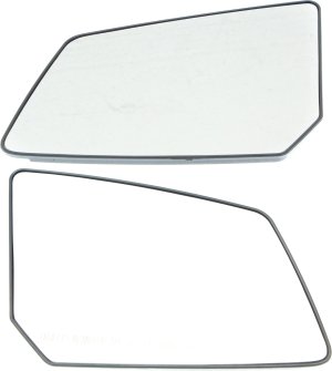 Mirror Glass Pair/Set for Chevrolet Acadia (2009-2013) / Traverse (2009-2015), Right (Passenger) and Left (Driver), Non-Heated, with Backing Plate - Replacement