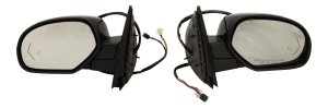 Power Folding Heated Mirror Pair/Set for 2007-2014 Chevrolet Suburban/Tahoe, Right (Passenger) and Left (Driver), Non-Towing, Paintable with Blind Spot Detection, Memory, and Signal Light Replacement