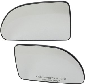 Mirror Glass Pair/Set for 2005-2009 Chevrolet Equinox/2006-2009 Torrent/2002-2007 Vue, Right (Passenger) and Left (Driver), Non-Heated, with Backing Plate, Replacement