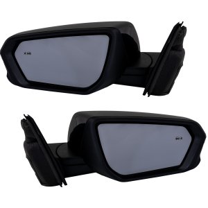 Power Heated Mirror Pair/Set for GMC Terrain/Chevrolet Equinox 2018-2023, Right (Passenger) and Left (Driver), Manual Folding, Paintable, with Blind Spot Detection and Signal Light, Excludes Denali Model - Replacement
