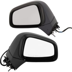 Mirror Pair/Set for Chevrolet Trax 2017-2022, Right (Passenger) and Left (Driver), Manual Folding, Power, Heated, Paintable, without Side Object Sensor and Signal Light, for LT/Premier Models, Mexico Built Vehicle Replacement
