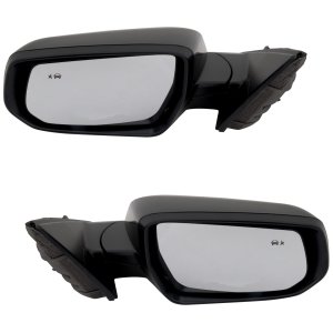 Mirror Pair/Set for Chevrolet Malibu 2016-2022, Right (Passenger) and Left (Driver) Side, Power Adjustable, Manual Folding, Non-Heated, Paintable, with Blind Spot Detection, without Auto Dimming, Memory, Signal Light, Lane Change Assist, for LS/RS Models, Replacement
