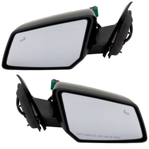 Power Folding Heated Mirror Pair/Set for Acadia (2013-2016) & Traverse (2013-2017) with Right (Passenger) & Left (Driver) Side, Paintable, BSD in Glass, In-Housing Signal Light, Memory, Without Auto Dimming, Replacement