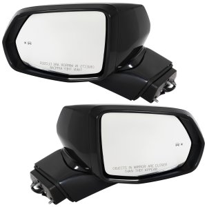 Mirror Pair/Set for Chevrolet Blazer 2019-2022, Right (Passenger) and Left (Driver), Power, Heated, Manual Folding, Paintable, with In-Housing Signal Light & Blind Spot Detection in Glass, Memory, Auto-Dimming, without Puddle Light, Replacement
