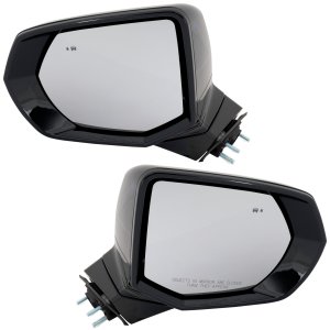 Mirror Pair/Set for Chevrolet Tahoe 2021-2023, Right (Passenger) and Left (Driver), Non-Towing, Power, Manual Folding, Heated, Paintable, with Blind Spot Detection, without Auto Dimming, Memory, Puddle and Signal Light, Replacement