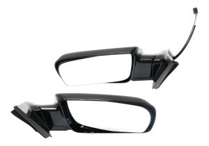 Mirror Pair/Set for C/K Full Size P/U 1988-2002, Right (Passenger) and Left (Driver), Non-Towing, Power Adjustable, Manual Folding, Non-Heated, Paintable, without Auto Dimming, Blind Spot Detection, Memory, and Signal Light, Standard Type Replacement