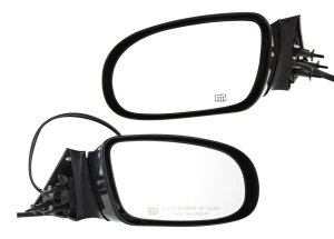 Power Mirror Pair/Set for 1995-1996 Chevrolet Caprice, Right (Passenger) and Left (Driver), Manual Folding, Heated, Paintable Replacement