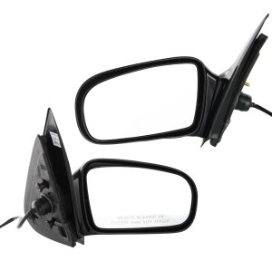Power Mirror Pair/Set for 1995-2005 Chevrolet Cavalier/Pontiac Sunfire Sedan, Right (Passenger) and Left (Driver), Manual Folding, Non-Heated, Paintable Replacement