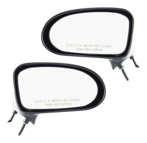 Manual and Manual Remote Mirror Pair/Set for Buick Le Sabre 1992-1999, Right (Passenger) and Left (Driver), Non-Heated, Non-Folding, Paintable Replacement