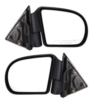 Power Heated Manual Folding Mirror Pair/Set for Chevrolet S10 Pickup (1999-2004) and Blazer (1999-2005) with Textured Right (Passenger) and Left (Driver) Replacement