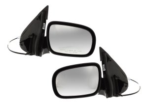 Mirror Pair/Set for Chevrolet Venture 1997-2005/Uplander 2005-2009, Right (Passenger) and Left (Driver), Power Adjust, Manual Folding, Non-Heated, Paintable Replacement