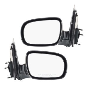 Manual Remote Mirror Pair/Set for Chevrolet Venture (1997-2005) and Uplander (2005-2009), Manual Folding, Non-Heated, Paintable, Right (Passenger) and Left (Driver), Replacement