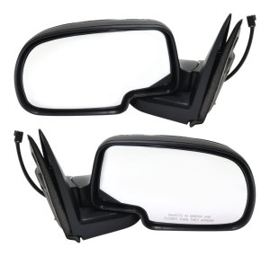 Power Manual Folding Non-Towing Chrome Mirror Pair/Set for Chevrolet Silverado/GMC Sierra 1999-2002, Right (Passenger) and Left (Driver), Non-Heated, Replacement