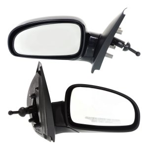 Pair/Set - Manual Remote, Folding Side Mirrors for Chevrolet Aveo 2004-2007 & Aveo5 2006-2011, Right (Passenger) and Left (Driver), Non-Heated, Paintable, w/o Auto Dimming, BSD, Memory, with Signal Light, Hatchback/Sedan Replacement