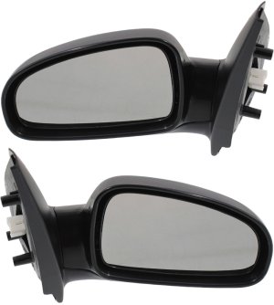 Replacement Mirror Pair/Set for Chevrolet Aveo (2005-2007) & Aveo5 (2009-2011), Right (Passenger) and Left (Driver), Power Adjustable, Manual Folding, Heated, Non-Towing, Hatchback/Sedan Compatible.
