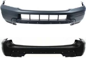 Front and Rear Bumper Cover for 2003-2005 Honda Pilot, Set of 2, Primed (Ready to Paint) - Replacement Set