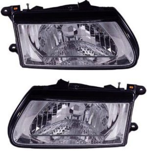 Headlight Assembly Pair/Set for 2000-2002 Passport/Rodeo, Right (Passenger) and Left (Driver) Side, Halogen, Replacement
