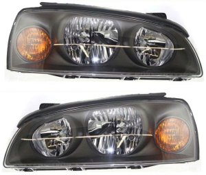Headlight Assembly Pair/Set for Hyundai Elantra 2004-2006, Right (Passenger) and Left (Driver), Halogen, Replacement
