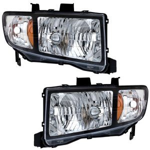 Headlight Pair/Set for Honda Ridgeline 2006-2008, Right (Passenger) and Left (Driver) with Lens and Housing, Halogen Replacement