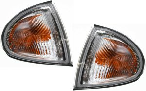 Signal Light Assembly Pair/Set for 1993-1997 Honda Civic Del Sol, Includes Right (Passenger) and Left (Driver) Replacement