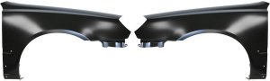 Front Fender Pair/Set for Hyundai Accent 2003-2006, Right (Passenger) and Left (Driver), Primed (Ready to Paint), Suitable for Hatchback/Sedan, Without Rocker Panel Molding Holes, Replacement